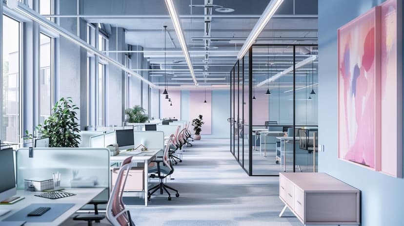 Main workspace in Central Heights Office